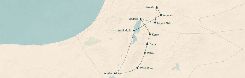 Original route map for Jordan Fly & Drive