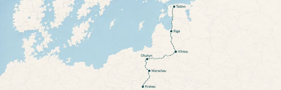 Original route map for Poland & the Baltic States