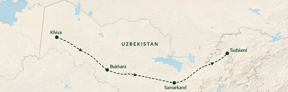 Original route map for Uzbekistan Discovery