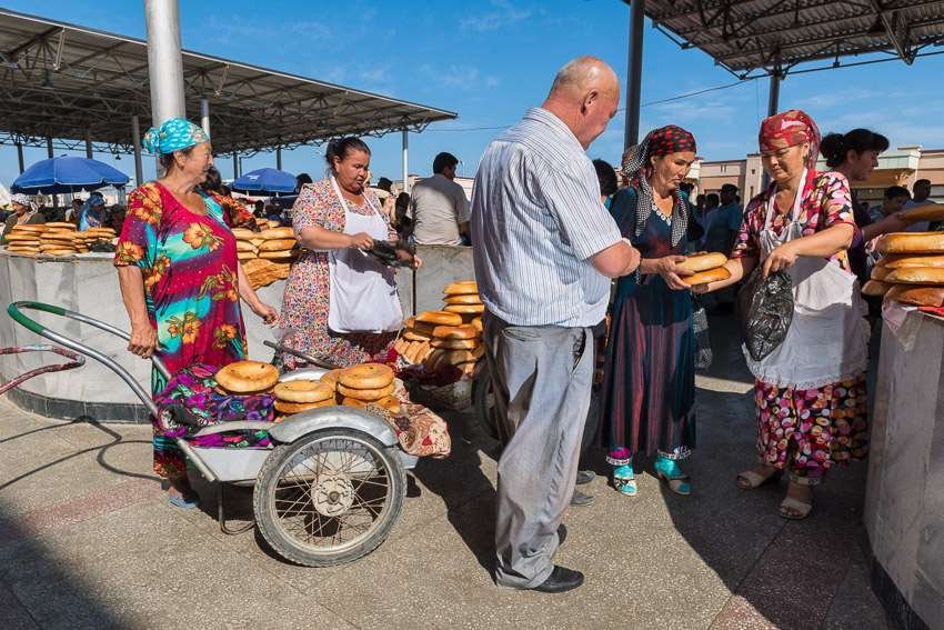 A market scene in Central Asia